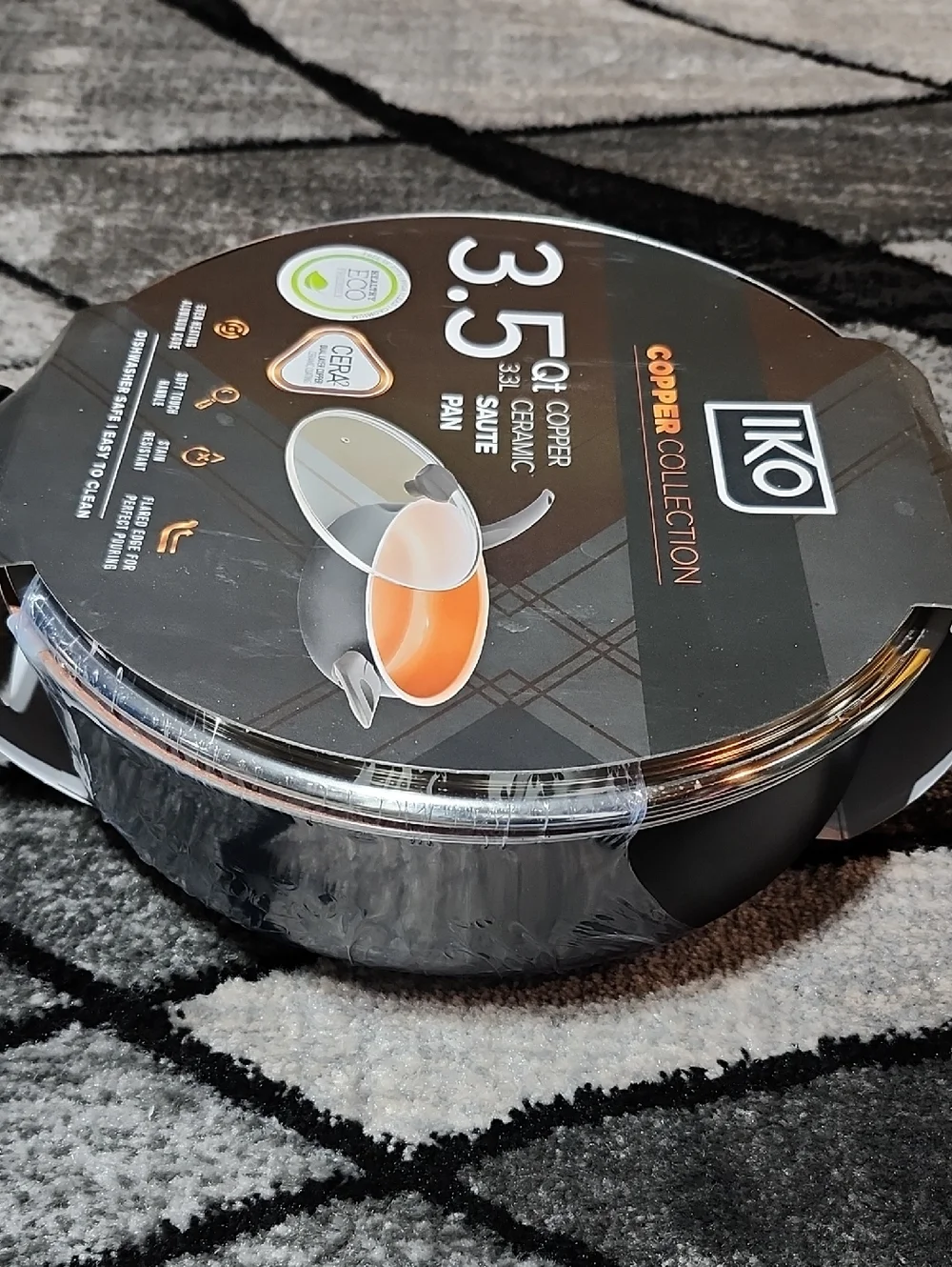 IKO COPPER COLLECTION 3.5 QUART COPPER CERAMIC SAUTE PAN & LID